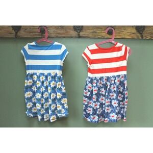 Hanna Andersson Girls Size 5 Dresses Striped Top Floral Skirt Casual Cute Bundle